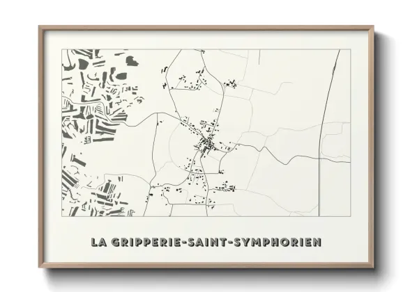 Une affiche de carte sur La Gripperie-Saint-Symphorien