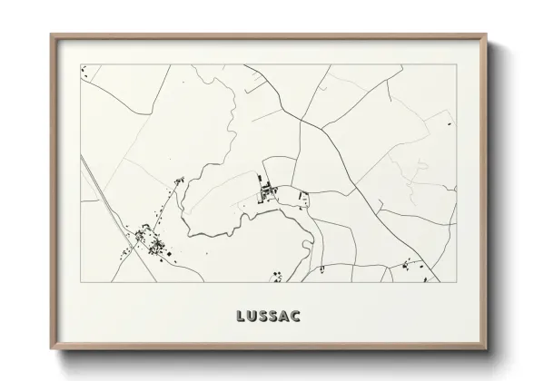 Une affiche de carte sur Lussac