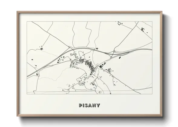 Une affiche de carte sur Pisany