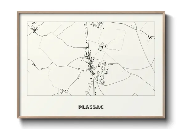Une affiche de carte sur Plassac