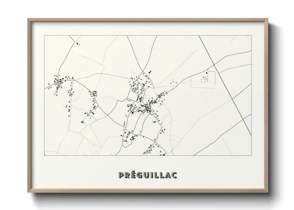 Une affiche de carte sur Préguillac