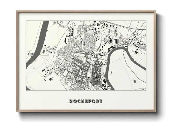 Une affiche de carte sur Rochefort