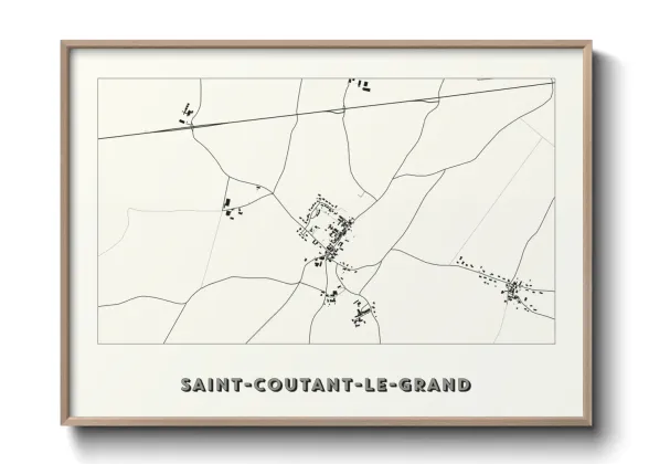 Une affiche de carte sur Saint-Coutant-le-Grand
