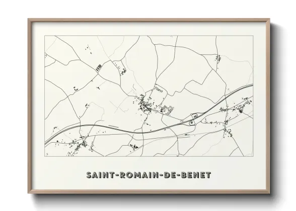 Une affiche de carte sur Saint-Romain-de-Benet
