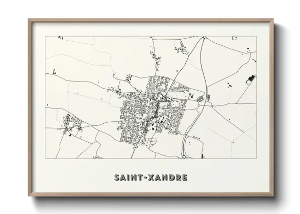 Une affiche de carte sur Saint-Xandre