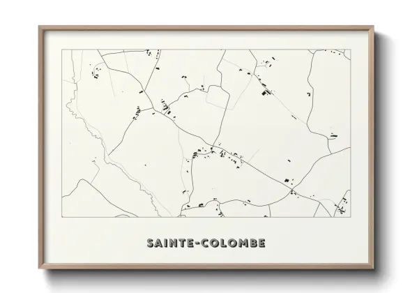 Une affiche de carte sur Sainte-Colombe