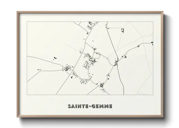 Une affiche de carte sur Sainte-Gemme