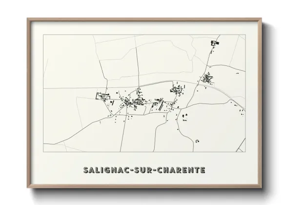 Une affiche de carte sur Salignac-sur-Charente