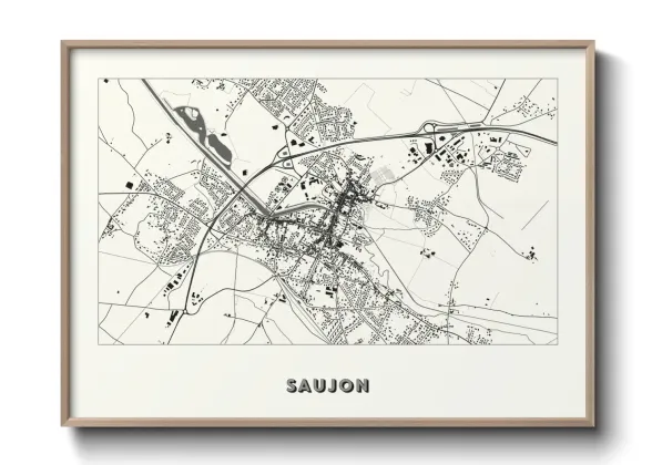Une affiche de carte sur Saujon