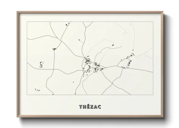 Une affiche de carte sur Thézac