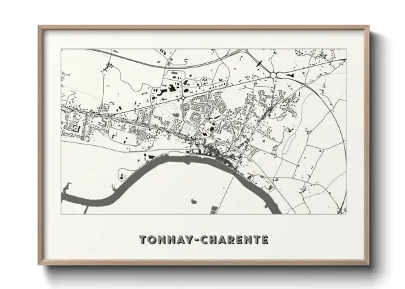 Une affiche de carte sur Tonnay-Charente