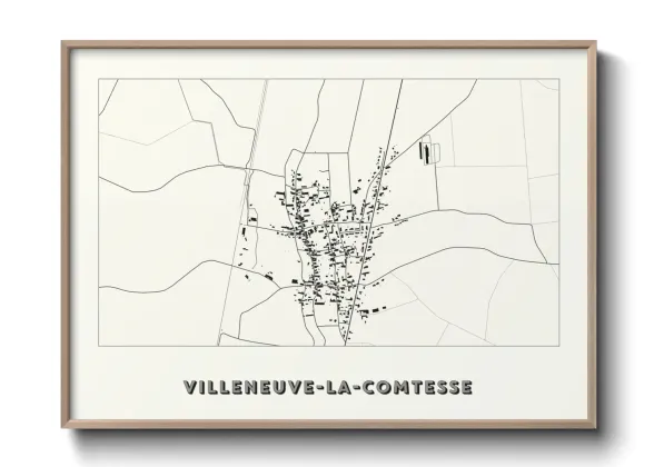 Une affiche de carte sur Villeneuve-la-Comtesse