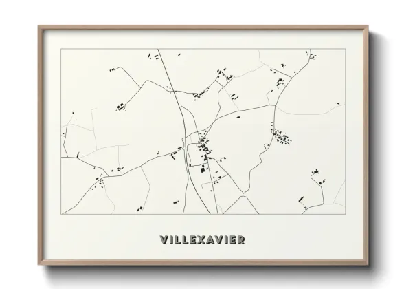 Une affiche de carte sur Villexavier