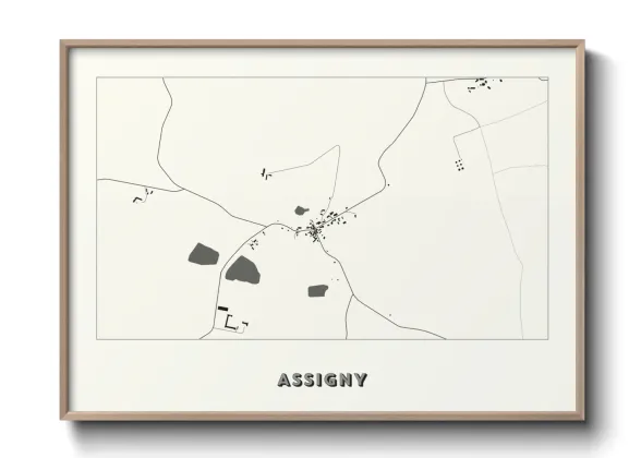 Une affiche de carte sur Assigny