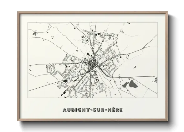 Une affiche de carte sur Aubigny-sur-Nère