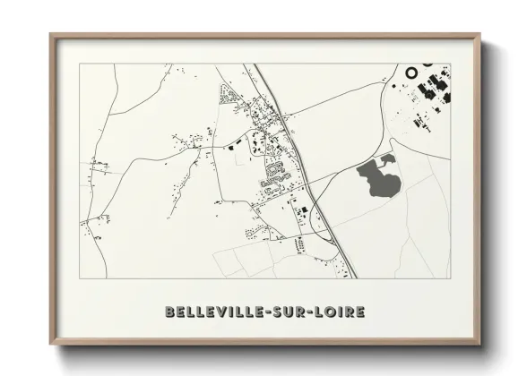 Une affiche de carte sur Belleville-sur-Loire