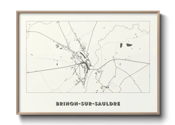Une affiche de carte sur Brinon-sur-Sauldre