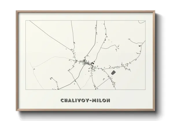 Une affiche de carte sur Chalivoy-Milon