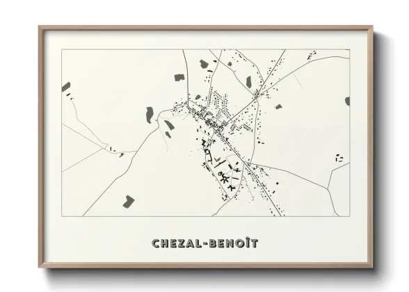 Une affiche de carte sur Chezal-Benoît