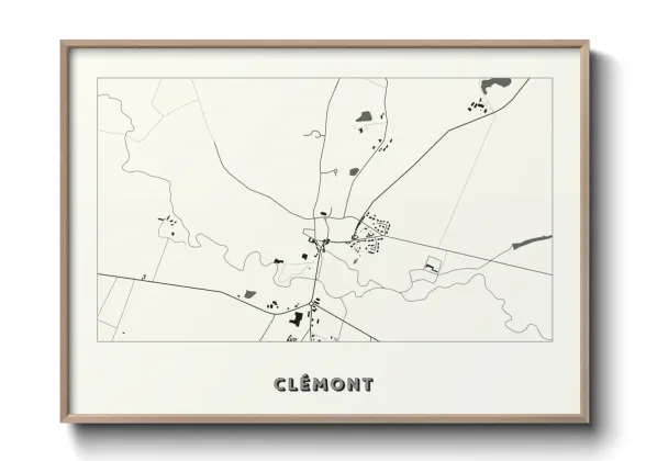Une affiche de carte sur Clémont