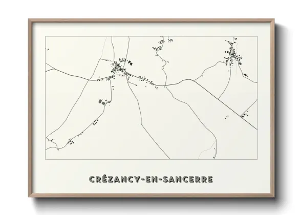 Une affiche de carte sur Crézancy-en-Sancerre