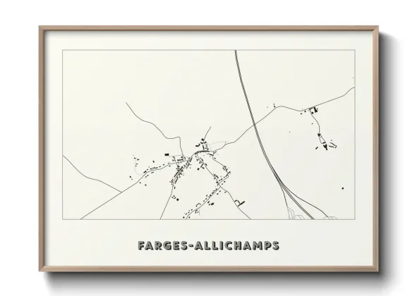 Une affiche de carte sur Farges-Allichamps