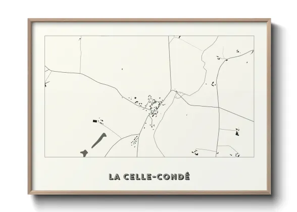 Une affiche de carte sur La Celle-Condé