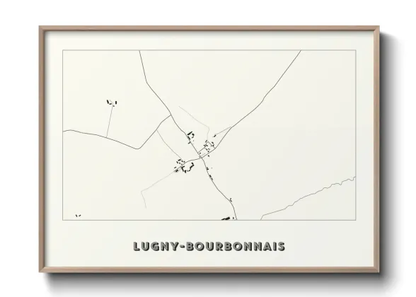 Une affiche de carte sur Lugny-Bourbonnais