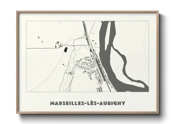 Une affiche de carte sur Marseilles-lès-Aubigny