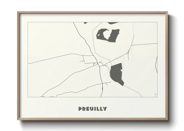 Une affiche de carte sur Preuilly