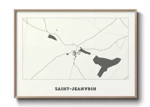 Une affiche de carte sur Saint-Jeanvrin