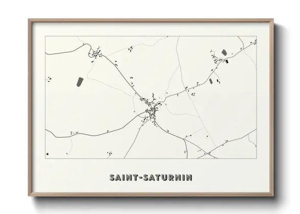 Une affiche de carte sur Saint-Saturnin