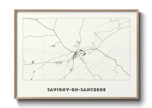 Une affiche de carte sur Savigny-en-Sancerre