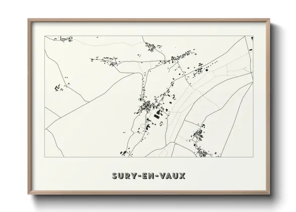 Une affiche de carte sur Sury-en-Vaux