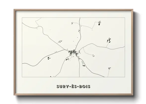 Une affiche de carte sur Sury-ès-Bois
