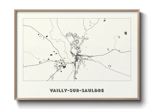 Une affiche de carte sur Vailly-sur-Sauldre