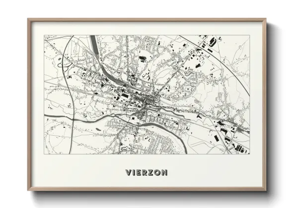 Une affiche de carte sur Vierzon