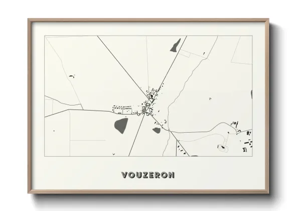 Une affiche de carte sur Vouzeron