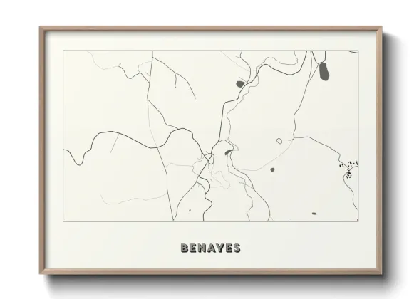 Une affiche de carte sur Benayes