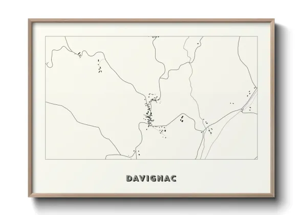 Une affiche de carte sur Davignac