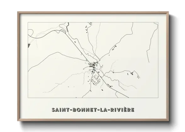 Une affiche de carte sur Saint-Bonnet-la-Rivière