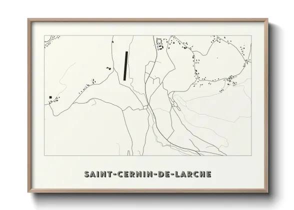 Une affiche de carte sur Saint-Cernin-de-Larche
