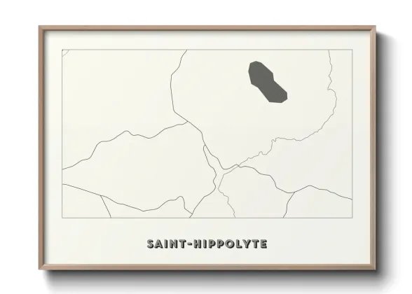 Une affiche de carte sur Saint-Hippolyte