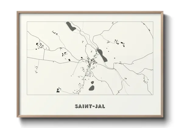 Une affiche de carte sur Saint-Jal