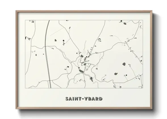Une affiche de carte sur Saint-Ybard