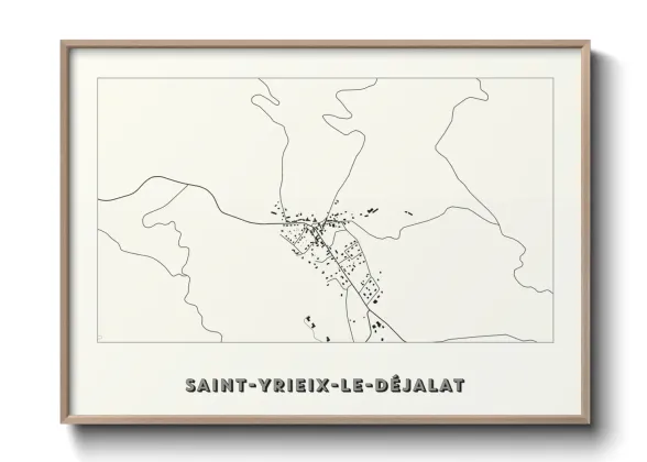 Une affiche de carte sur Saint-Yrieix-le-Déjalat