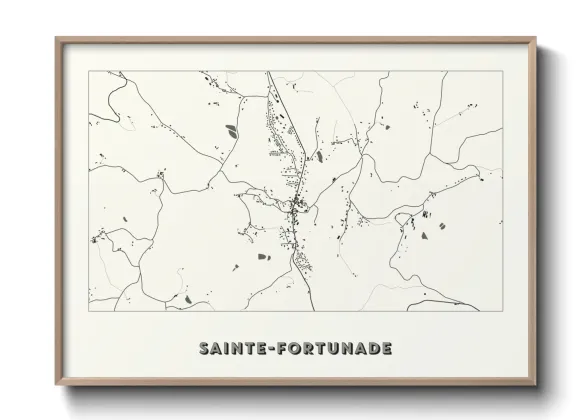 Une affiche de carte sur Sainte-Fortunade