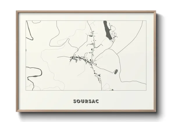 Une affiche de carte sur Soursac