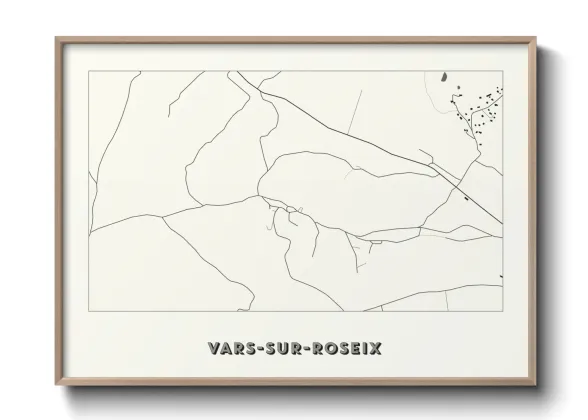 Une affiche de carte sur Vars-sur-Roseix