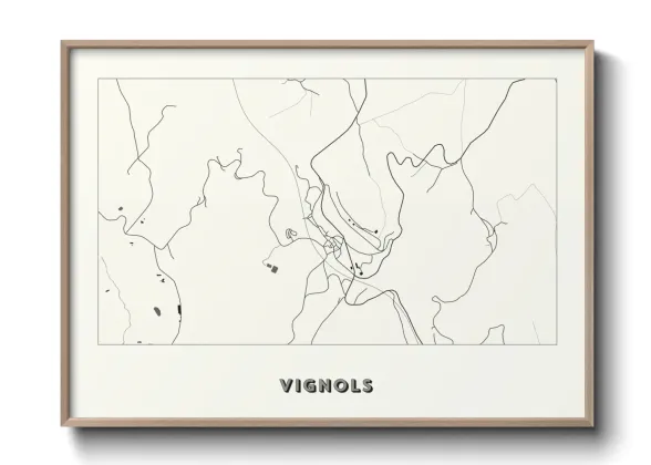 Une affiche de carte sur Vignols